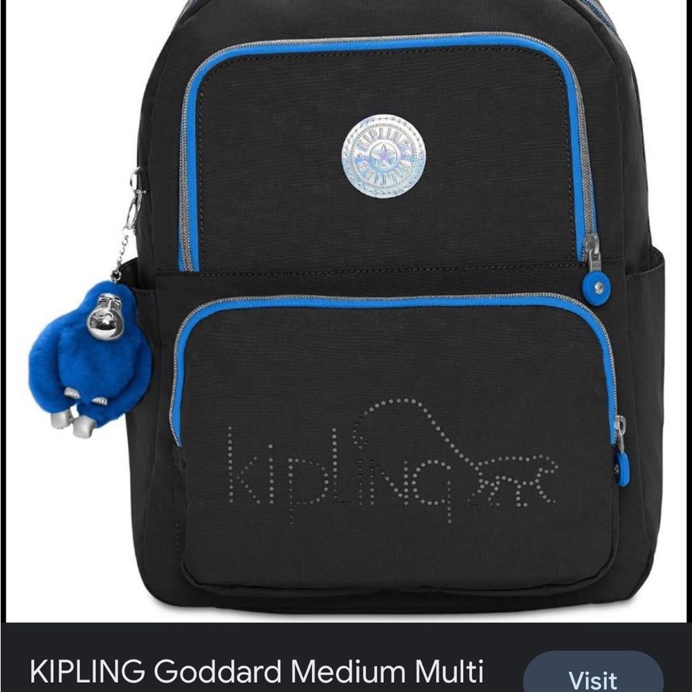 Kipling Goddard Medium Multi Pocket Backpack Blac… - image 8